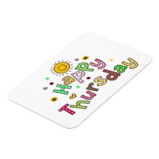 かわいいハッピー木曜日の週の挨拶文字式 マグネット (左側)