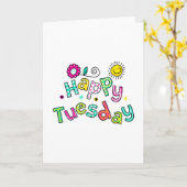 かわいいハッピー火曜週あいさつ文文字式 カード (黄色い花)