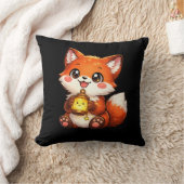 かわいいハッピー狐クッション枕 クッション (ブランケット)