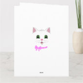 かわいいハッピー猫の顔の誕生日（白背景） カード (裏面)