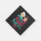 かわいいハッピー祖父母の日のワードアート スタンダードランチョンナプキン (角)