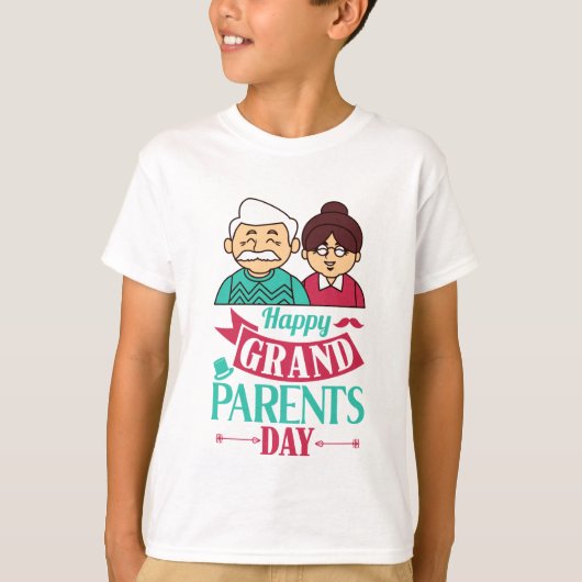 かわいいハッピー祖父母の日のワードアート Tシャツ (正面)