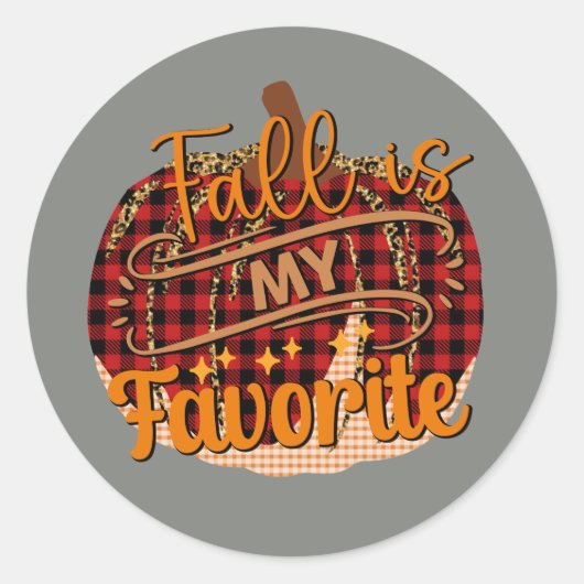 かわいいハッピー秋季節のカボチャ ラウンドシール (正面)