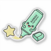 かわいいハッピー蛍光ペンスタースタディステッカー シール (正面)