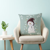 かわいいハッピー雪だるまウィンターブルークリスマス クッション (椅子)