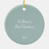 かわいいハッピー雪だるまウィンターブルークリスマス セラミックオーナメント (裏面)