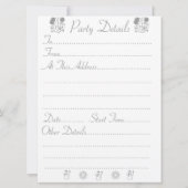 かわいいハッピー雪だるま白黒のクリスマス 招待状 (裏面)