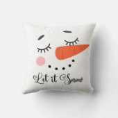 かわいいハッピー雪だるま顔レットイットスノウホリデイ クッション (裏面)