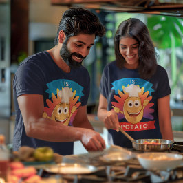 かわいいハッピー顔ポテトレイトナイトテレビユニセックス Tシャツ