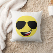 かわいいハッピー顔&アヴィエーターメガネ，おもしろい クッション (ブランケット)
