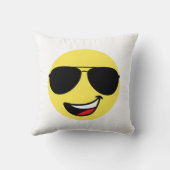 かわいいハッピー顔&アヴィエーターメガネ，おもしろい クッション (裏面)