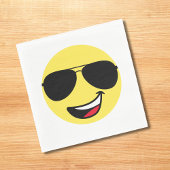 かわいいハッピー顔&アヴィエーターメガネ，おもしろい スタンダードランチョンナプキン