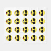 かわいいハッピー顔&アヴィエーターメガネ,おもしろい フリースブランケット (正面(横))