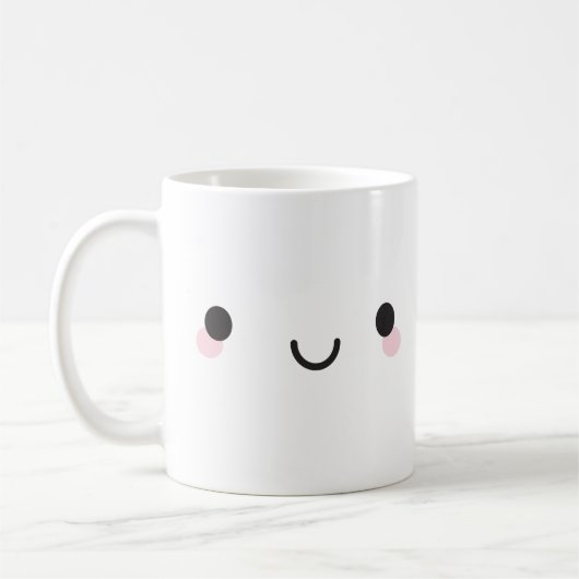 かわいいハッピー顔 コーヒーマグカップ (左)