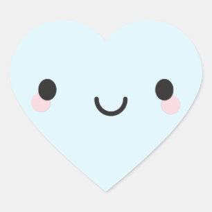かわいいハッピー顔 ハートシール