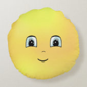 かわいいハッピー顔 ラウンドクッション (裏面)