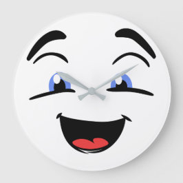 かわいいハッピー顔 ラージ壁時計