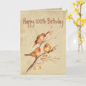 かわいいハッピー100誕生日ソングスパーズカード カード (黄色い花)