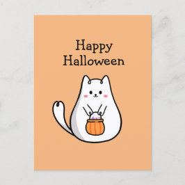 かわいいハッピー ハロウィン 子猫 トリック オア トリート ポストカード