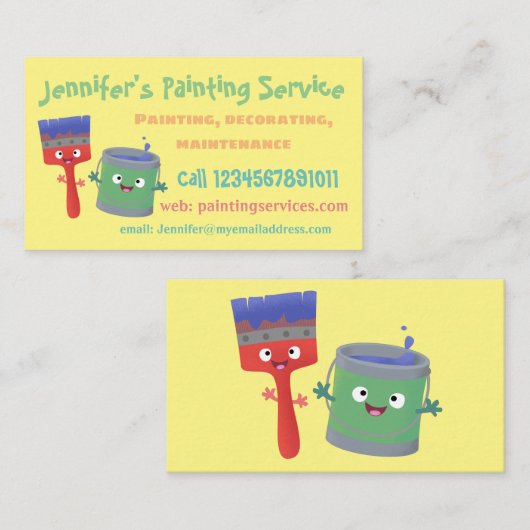 かわいいハッ絵画ピーのサービス漫画の名刺 名刺 (正面/裏面)