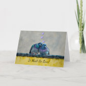 かわいいハトのカップル結婚おめでとう婚約 カード (正面)