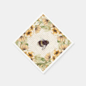 かわいいハニカムとビーフローラ スタンダードカクテルナプキン (角)