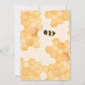 かわいいハニカムのまわりに水カラーベビーシャワー 招待状 (裏面)