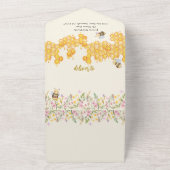 かわいいハニカムベイビーシャワー女の子のママ オールインワン招待状 (外側)