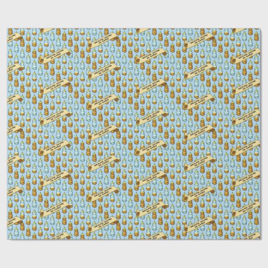 かわいいハニークマあなたはので甘い80sレトロ ラッピングペーパー (フラット)