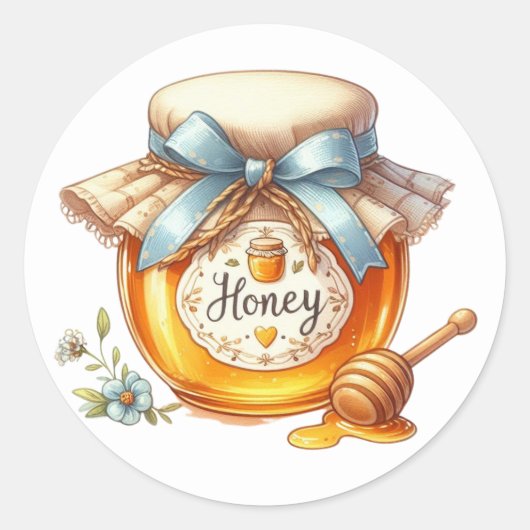 かわいいハニーステッカー ラウンドシール (正面)