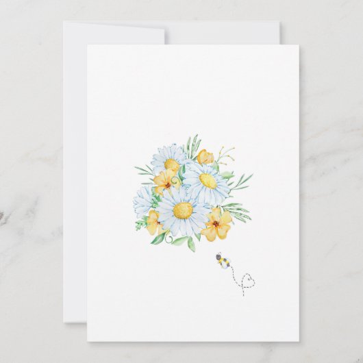 かわいいハニービーとシャモミーユ赤ちゃんシャワー 招待状 (裏面)