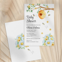 かわいいハニービーとシャモミーユ赤ちゃんシャワー