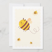 かわいいハニービーをテーマにした誕生日3 招待状 (裏面)