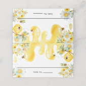 かわいいハニービーイエローフローラ誕生日ベビーシャワー プレイスカード (外部開封)