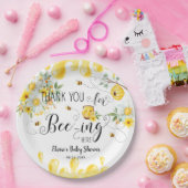 かわいいハニービーイエローフローラ誕生日ベビーシャワー ペーパープレート (パーティー)