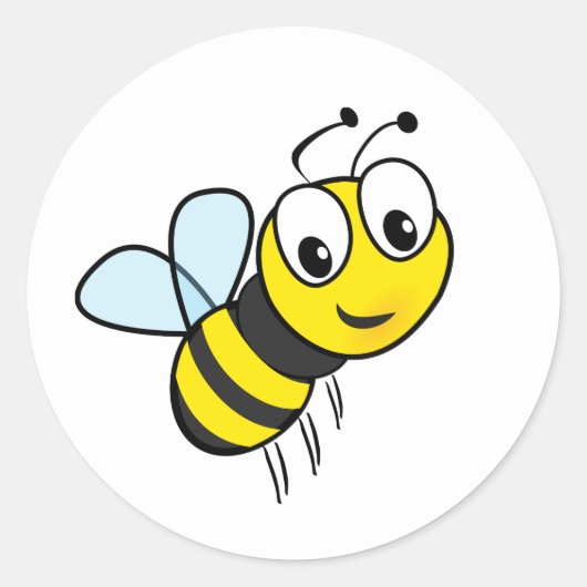 かわいいハニービーステッカー封筒用シール ラウンドシール (正面)