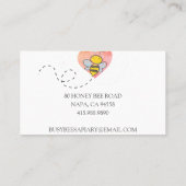 かわいいハニービーズピンクハート養蜂家 名刺 (裏面)