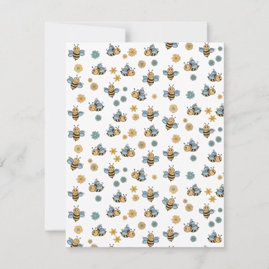 かわいいハニービーズモノグラム ノートカード (裏面)