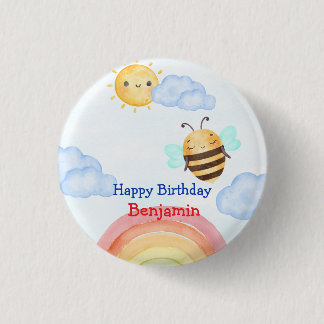かわいいハニービービー誕生日パーティー 缶バッジ
