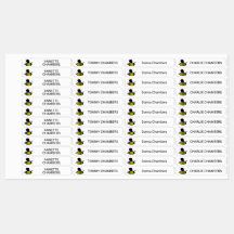 かわいいハニービー白い子供たちのランドリーラベル