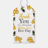 かわいいハニービー誕生日パーティー ギフトタグ (正面)