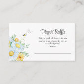 かわいいハニービー赤ちゃんシャワーおむつラッフル エンクロージャーカード (正面)