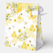 かわいいハニービー黄色の花のウェディングシャワーベイビー フェイバーボックス (裏面)