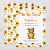 かわいいハニービー ベア バービー シャワー 招待状 (正面/裏面)