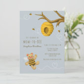 かわいいハニーベアのまわりに赤ちゃんシャワー 招待状 (スタンド正面)
