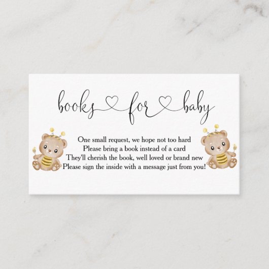 かわいいハニーベアの絵本 赤ちゃん用 エンクロージャーカード (正面)