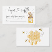 かわいいハニーベアーオムツラッフルティッカー エンクロージャーカード (正面/裏面)