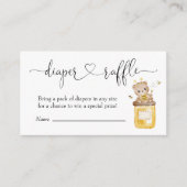 かわいいハニーベアーオムツラッフルティッカー エンクロージャーカード (正面)