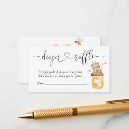 かわいいハニーベアーオムツラッフルティッカー エンクロージャーカード