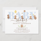 かわいいハニーベアーベイビーシャワー招待状 招待状 (正面)